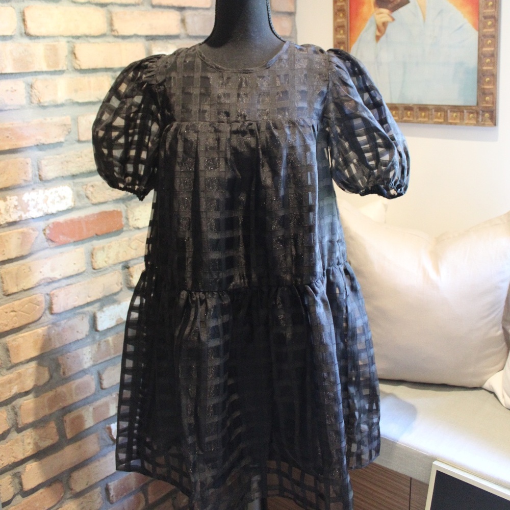 English Factory Black Baby Doll MINI DRESS